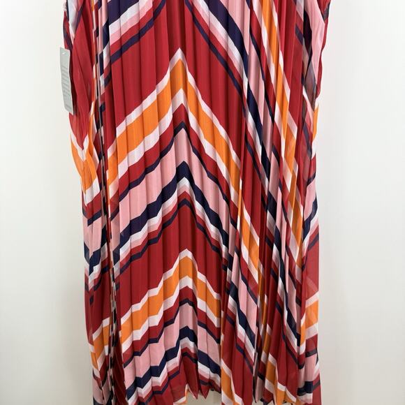 Love X Design New Striped Trapeze Swing Dress Size 2X Halter Accordion Pleated - Picture 8 of 14